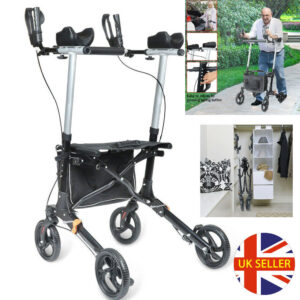 Upright Rollator Mobility Walker lightweight Stand Up Walking Medical Aid Seat