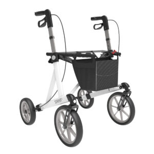 Server XC Adult 4-Wheel Rollator with Seat in White (Medium & Large Sizes)