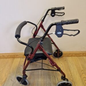 Drive 4 wheel mobility walker Rollator/ seat /storage/foldable and brakes Red