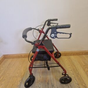 Drive 4 wheel mobility walker Rollator/ seat /storage/foldable and brakes Red