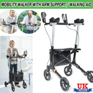 Ultra lightweight rollator wheeled walking aid frame 4 wheel mobility walker