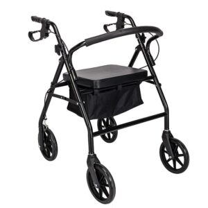 Portable Rollator Disablity Aid 4 Wheels Mobility Walker Chair with Storage Seat