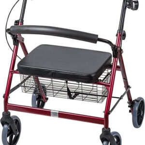 Premium Light Extra-Wide Rollator Walker Heavy Duty Steel Bariatric Mobility