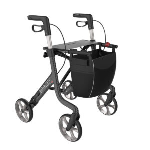 Space CF 4-Wheel Rollator with Seat for Seniors – Black Colour