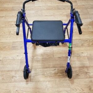 4 Wheel Rollator Drive Walking Aid Mobility Frame with Backrest+Bag(97×72× 55cm)