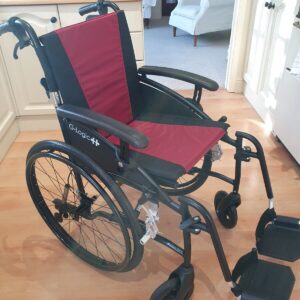 Excel G-Logic Lightweight SP Wheelchair 16" With Black Frame and Red Upholstery