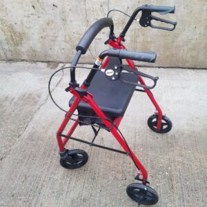 4 wheel rollator drive walking aid mobility frame with bag +backrest(91×73×60cm)