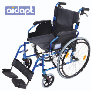 Deluxe Self Propelled Wheelchair Blue Aidapt Lightweight Compact Foldable Robust