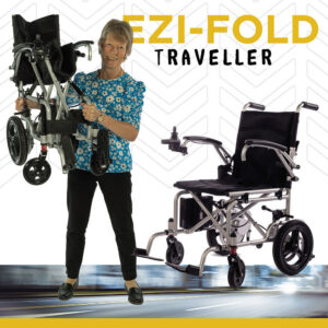 Electric Wheelchair MM healthcare Ezi-Fold Traveller Powerchair Only 14.8kg
