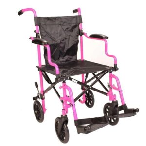 Pink Foldable Wheelchair
