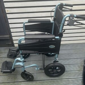 Days Escape Lite Wheelchair Foldable Aluminium Attendant Propelled Blue