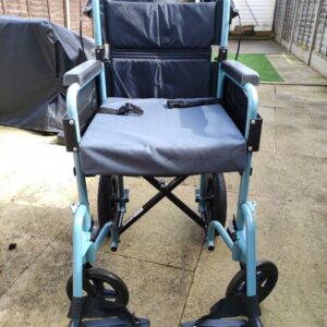 Days Escape Lite Wheelchair Foldable Aluminium Attendant Propelled Blue