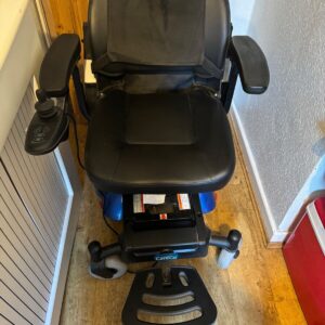 Blue/black electric wheelchair, brand new, never been used